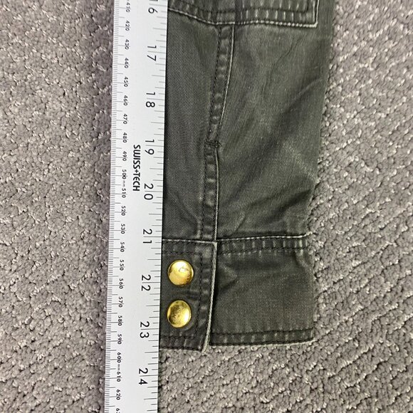 J. CREW Relaxed Boyfriend Field Jacket Women's XS Green Cotton Military Gorpcore - Picture 12 of 12